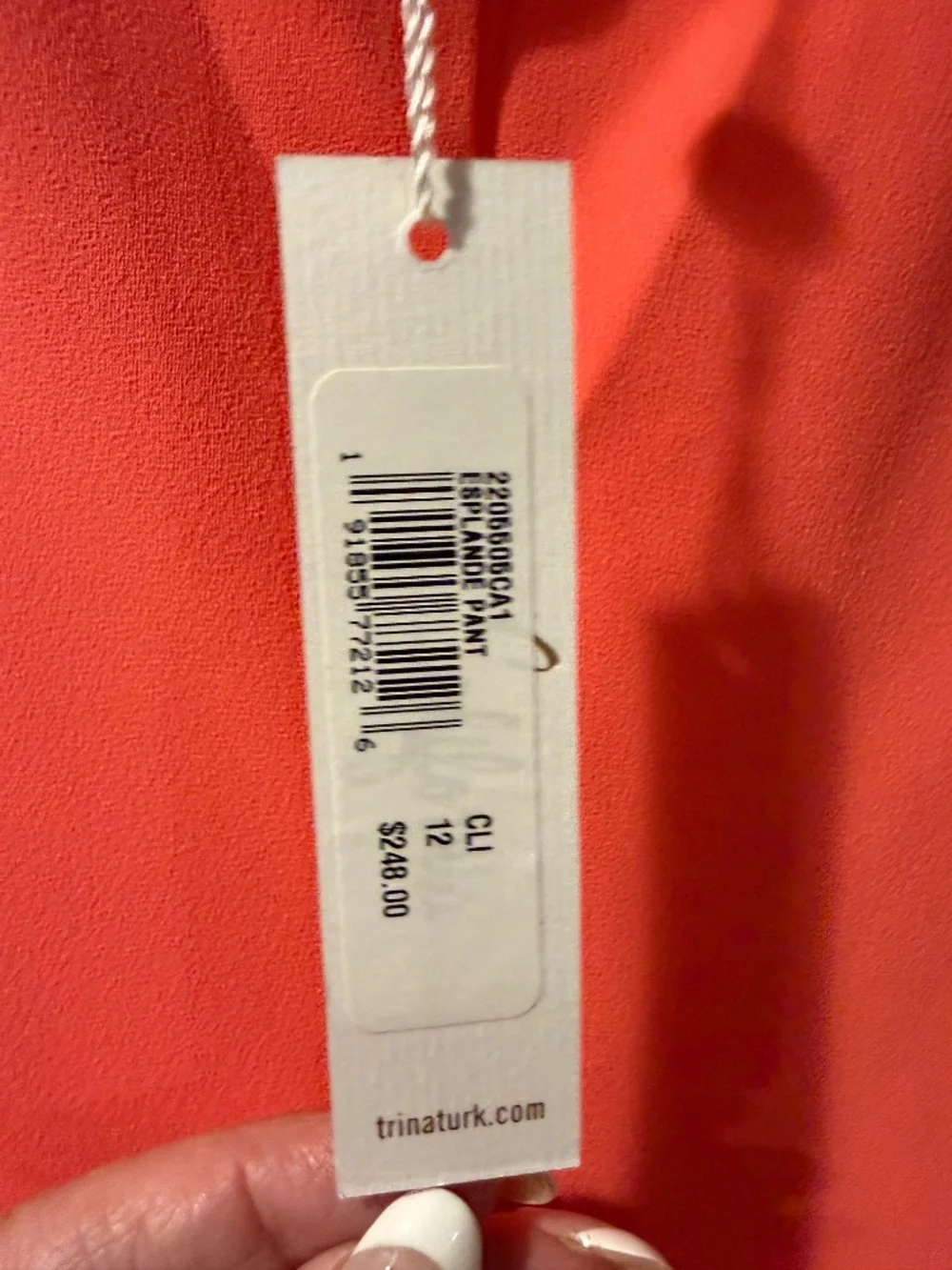 Trina Turk Esplande Wide Leg Cropped Crepe Pant Coral Size 12 NWT